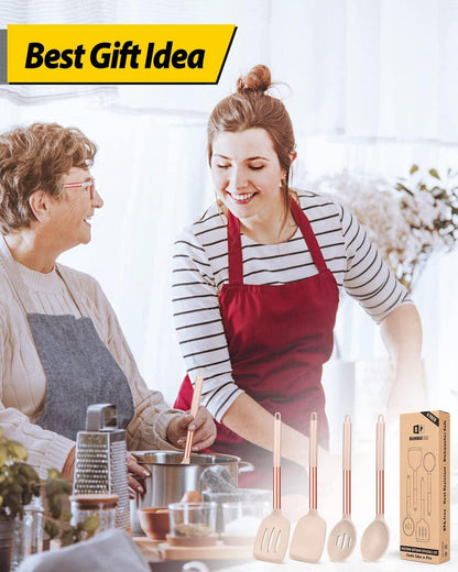Silikon-Kochutensilien-Set groß hitzebeständig BPA-frei 4-teilig