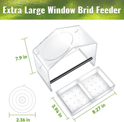 Fenstervogelhaus Vogelfutterspender Saugnapf 500ml Große Kapazität