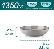 Steingut Suppenteller NAVIA Set 4er Pastateller 23,2 cm 1350