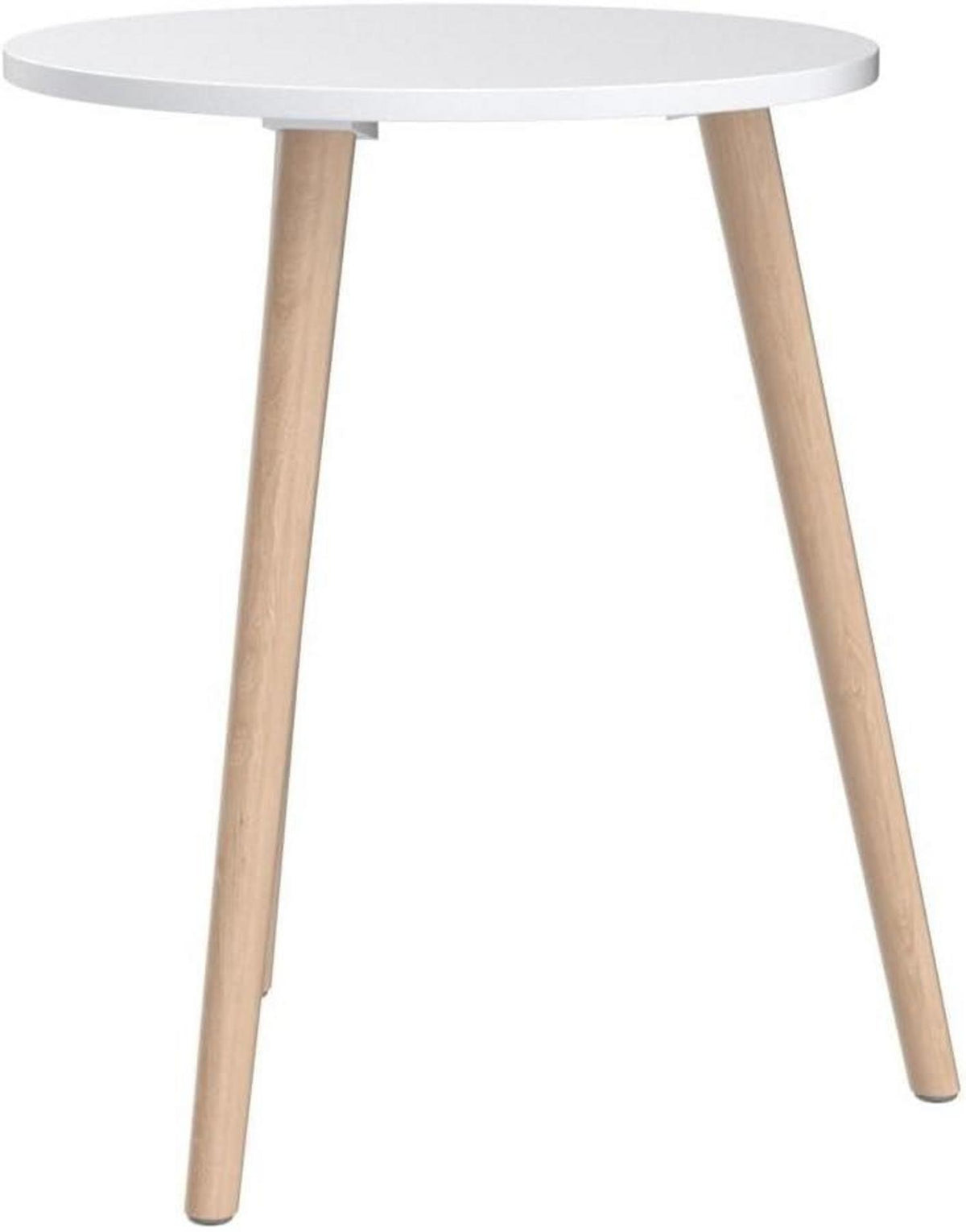 Beistelltisch rund Ø 42 cm, Couchtisch höhenverstellbar, Massivholz Beine, Skandinavischer Stil