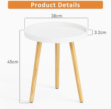 Beistelltisch Rund 38x45cm Massivholz Beine Skandinavische