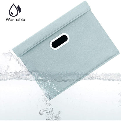 Aufbewahrungsbox mit Deckel, faltbar, waschbar, 5er-Set, Aqua Spring