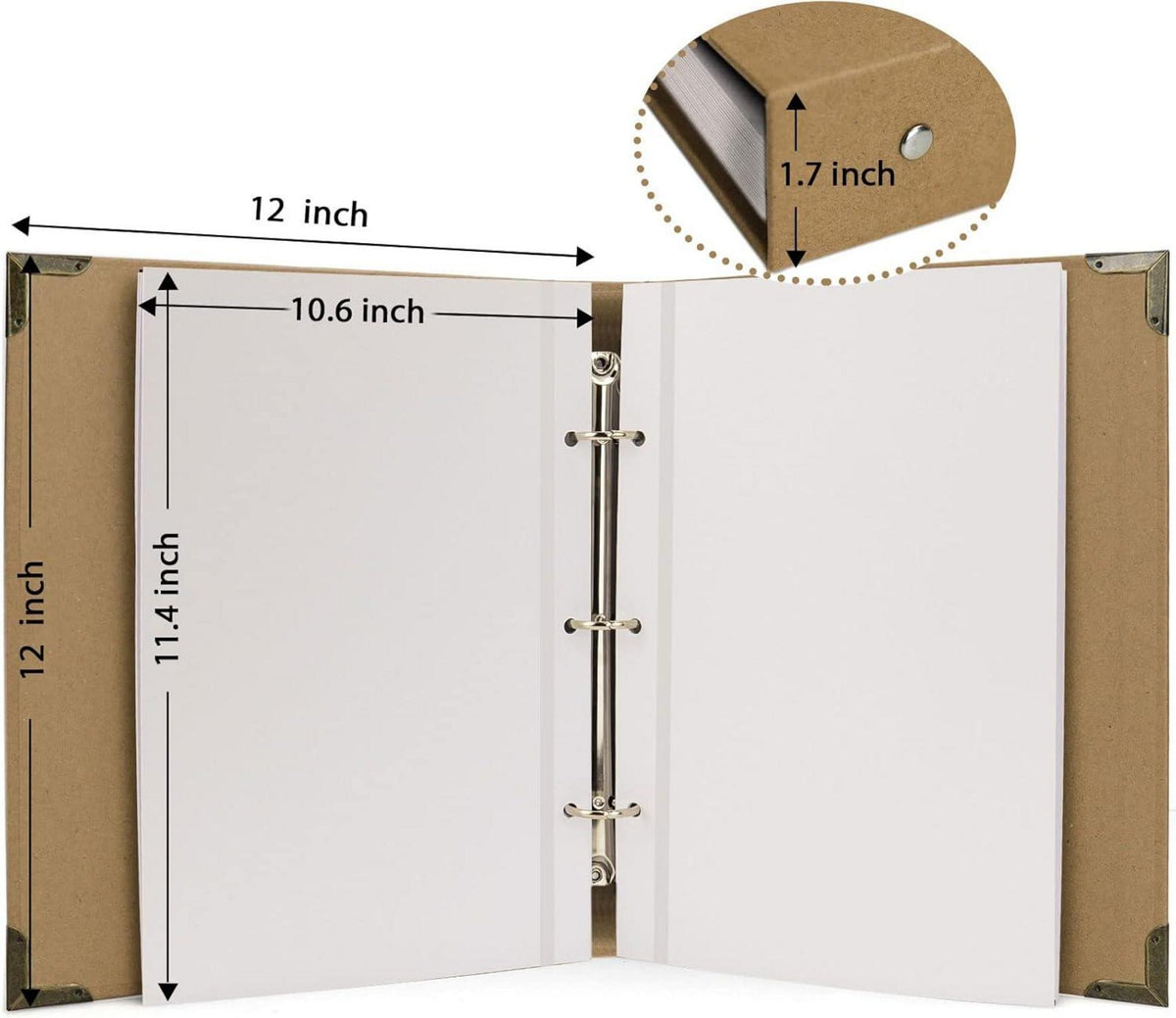 Fotoalbum Selbstklebend Hardcover 40 Seiten Scrapbook DIY Kit 3 Ringe
