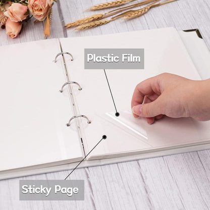 Fotoalbum Selbstklebend Hardcover Scrapbooking DIY Kit 40 Seiten Ringe