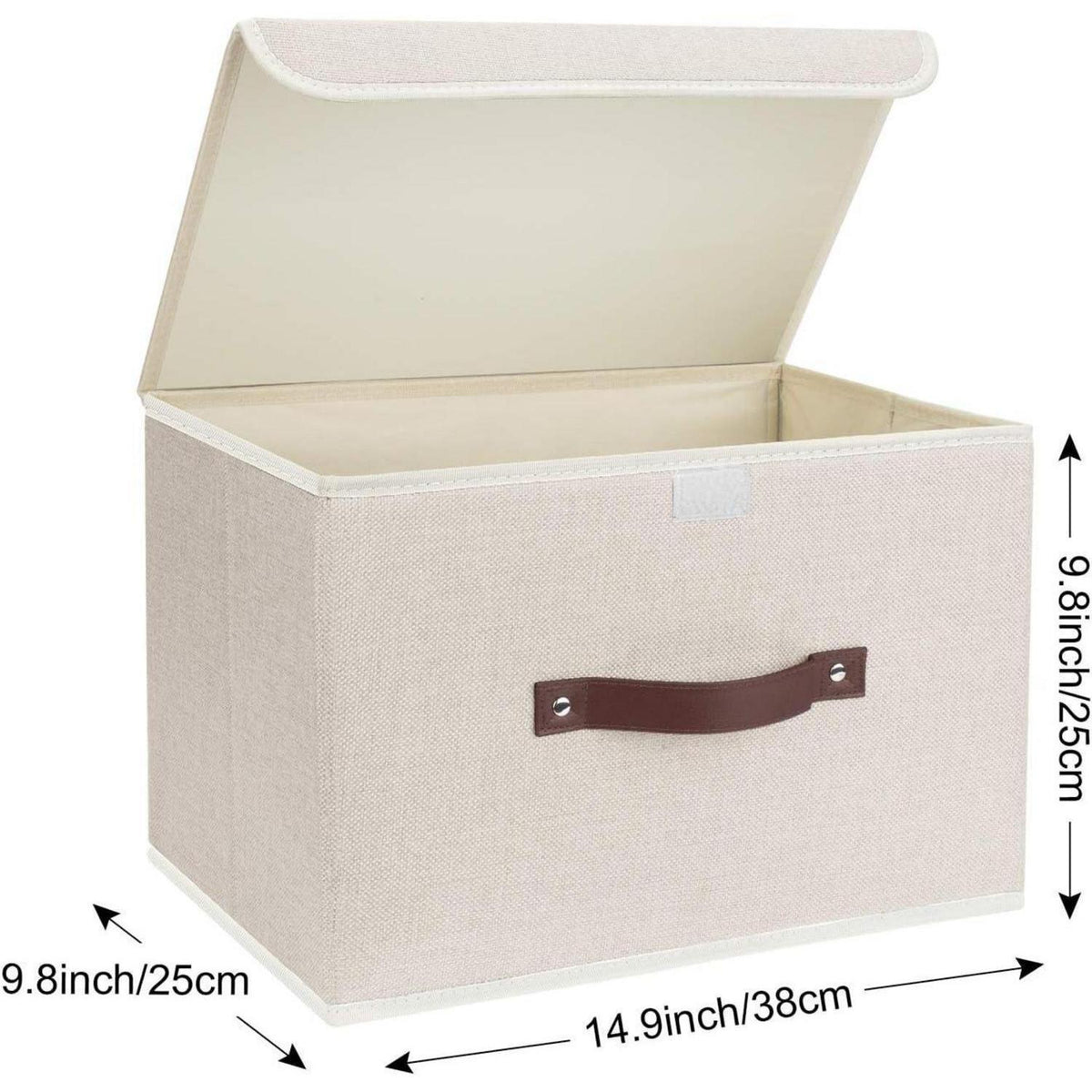 Faltbare Aufbewahrungsbox mit Deckel, 5er Set Beige