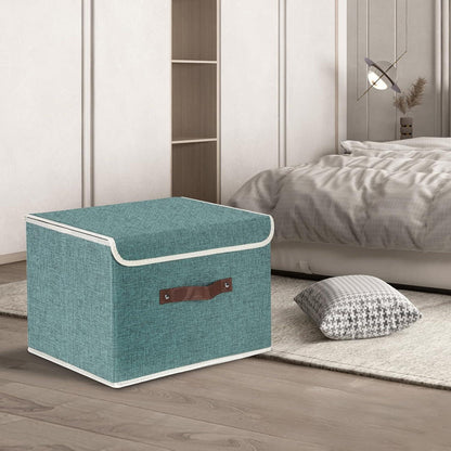 Faltbare Aufbewahrungsbox mit Deckel, 5er Set, Aqua Deep