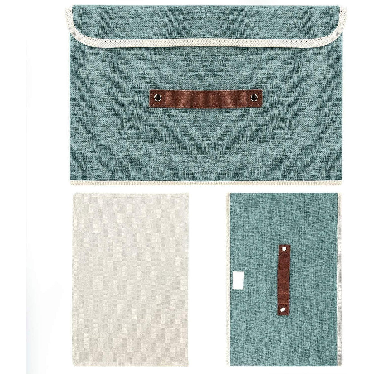 Faltbare Aufbewahrungsbox mit Deckel, 5er Set, Aqua Deep
