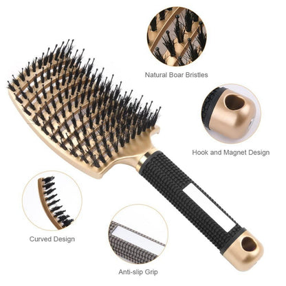 Entwirrungsbürste mit Griff für Locken Lange Haare