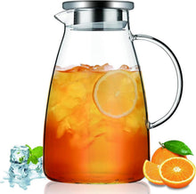 Wasserkaraffe Klarglas 2.0L Heiß Kalt Krug Limonade Tee
