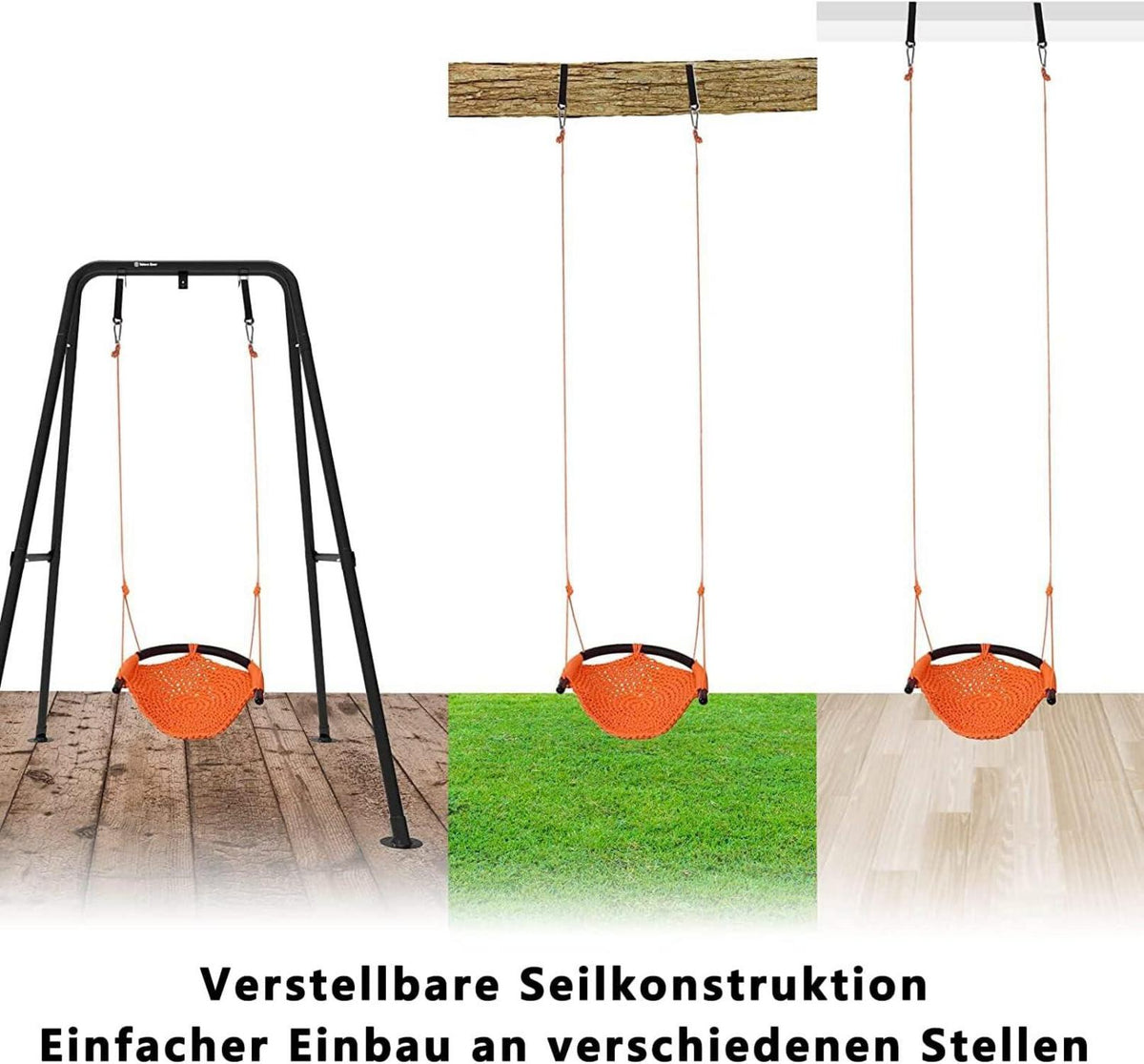 Kinder Schaukel Outdoor Handgestrickt Atmungsaktiv Höhenverstellbar