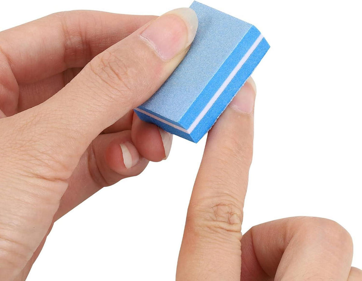 Mini Nagelpolierblöcke Körnung 180/100 Blau waschbar 100