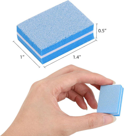 Mini Nagel Polierblöcke 100er Set Körnung 180/100 Blau