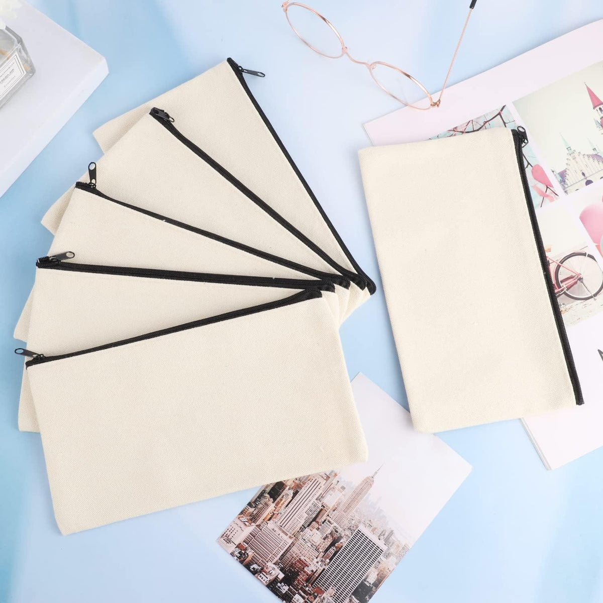 DIY Stoffbeutel Set für Kinder zum Bemalen 8 Stück 21x12cm