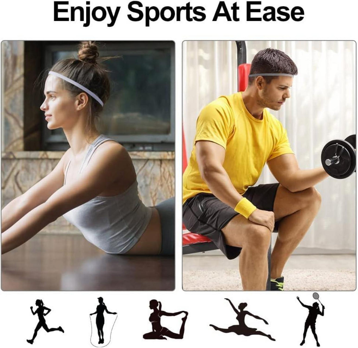 Sport-Stirnbänder 9er Set Unisex Elastisch Langlebig Atmungsaktiv