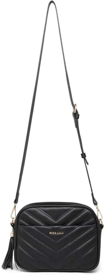 Umhängetasche Damen Crossbody Bag Handtasche Quaste Dekoration Goldene