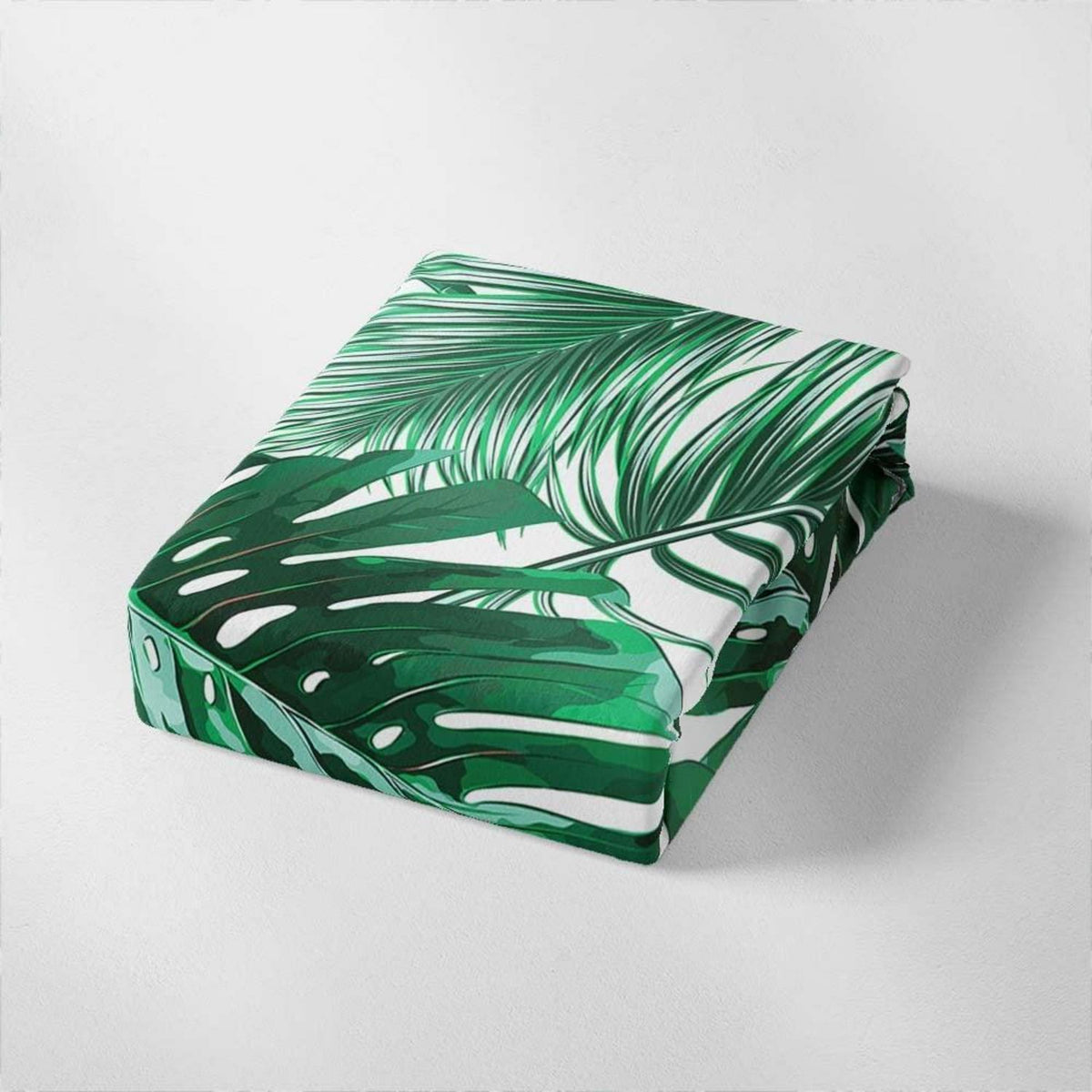 Grüne Bettwäsche-Set 200x220cm mit tropischen Blättern