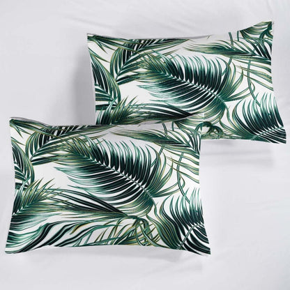 Grüne Bettwäsche-Set 200x220cm mit Blättermotiv