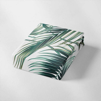 Grüne Bettwäsche-Set 200x220cm mit Blättermotiv