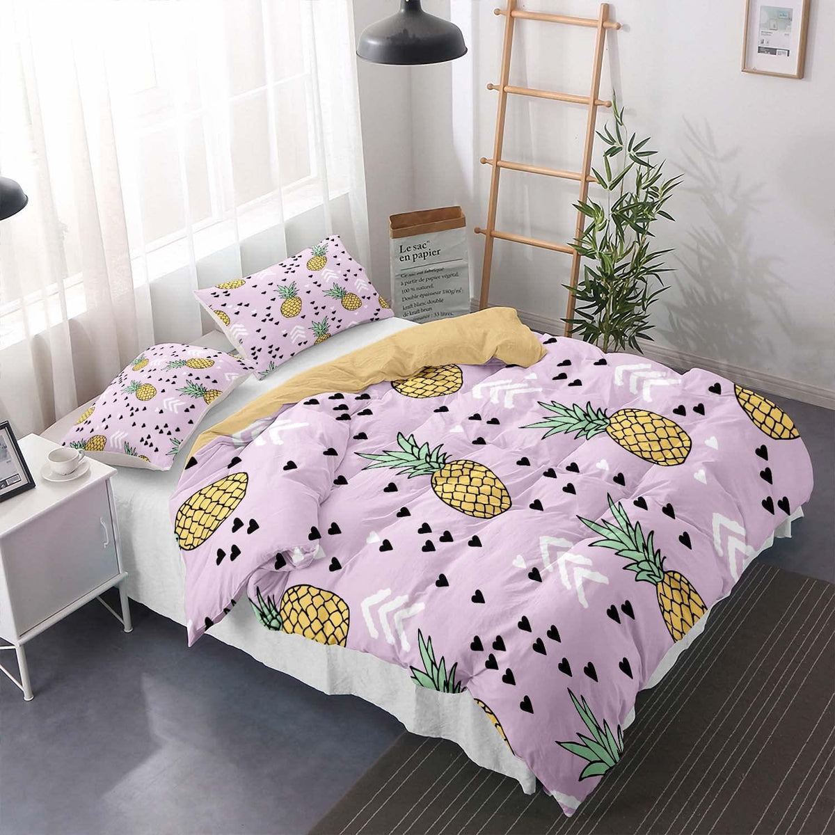 Ananas Bettwäsche Set 200x220cm - Tropisch & Ultraweich
