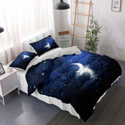 Kinder Bettwäsche Set Mond Sterne Galaxie 200x220cm