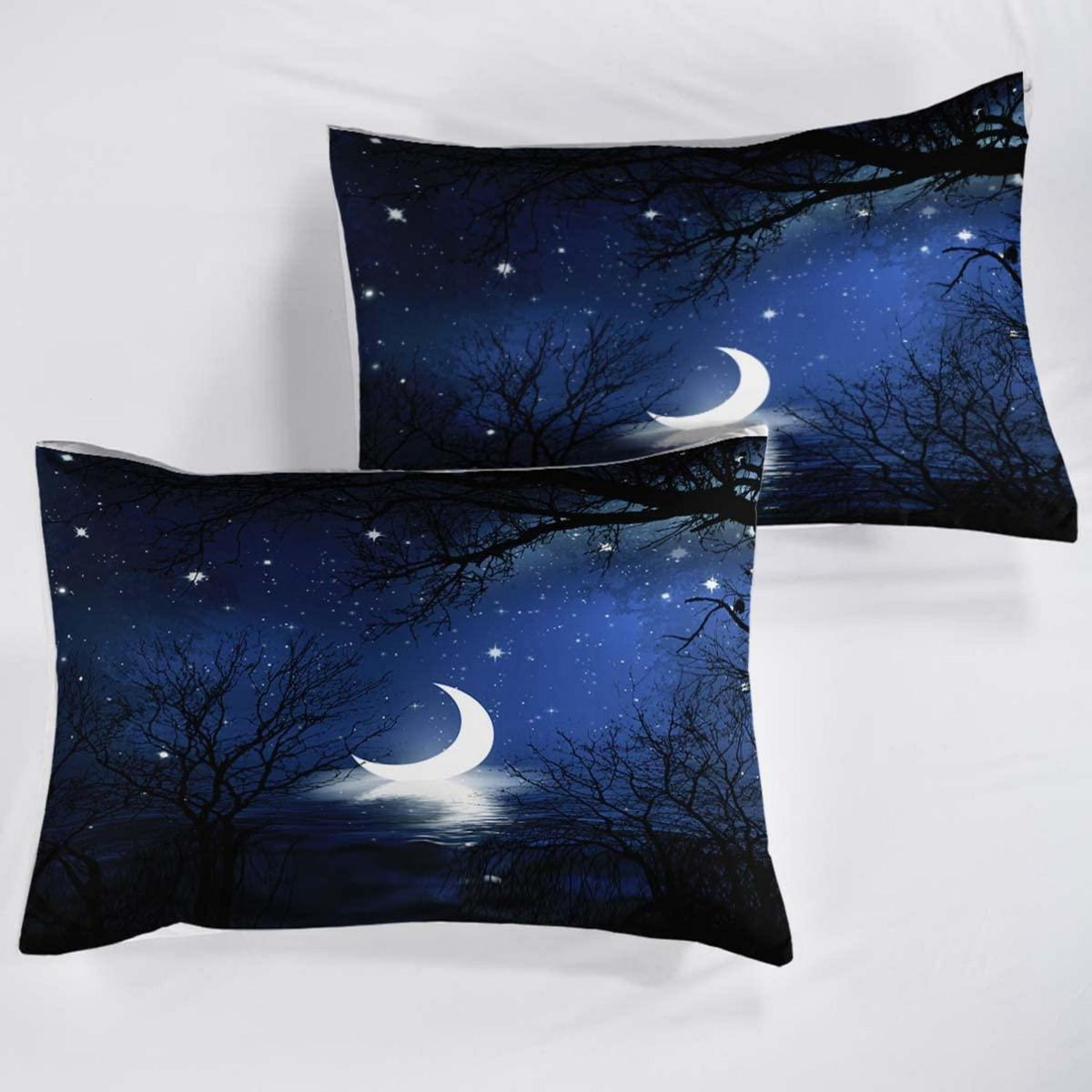 Kinder Bettwäsche Set Mond Sterne Galaxie 200x220cm