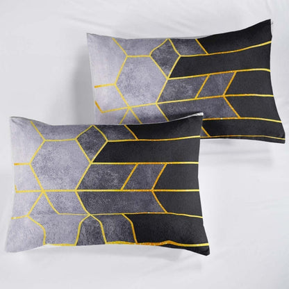 Graue Bettwäsche 200x200cm Gestreift – Modernes Bettwäsche-Set mit 2 Kissenbezügen