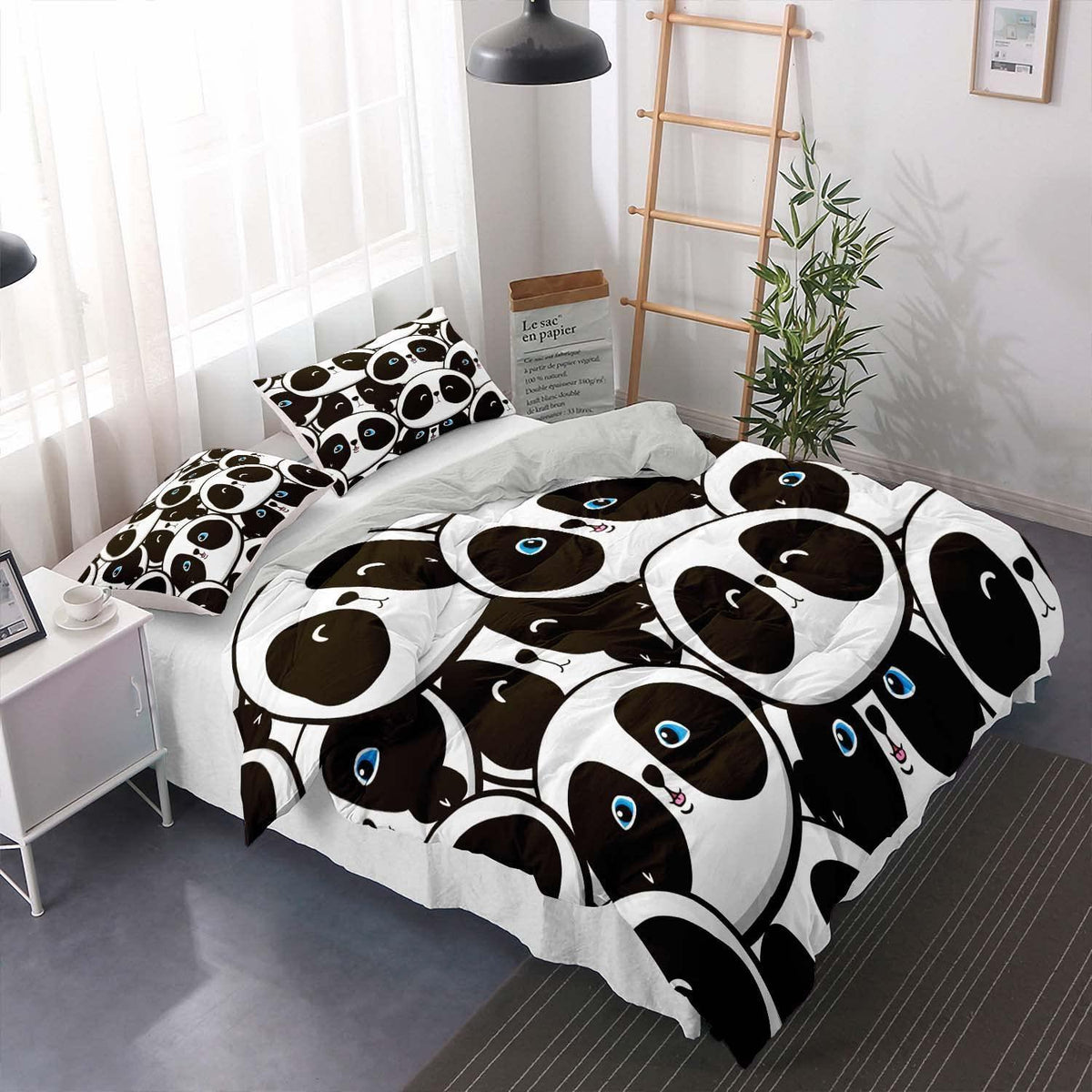 Panda Bettwäsche Set 200x200 cm – Niedliches Tier Motiv für Kinder