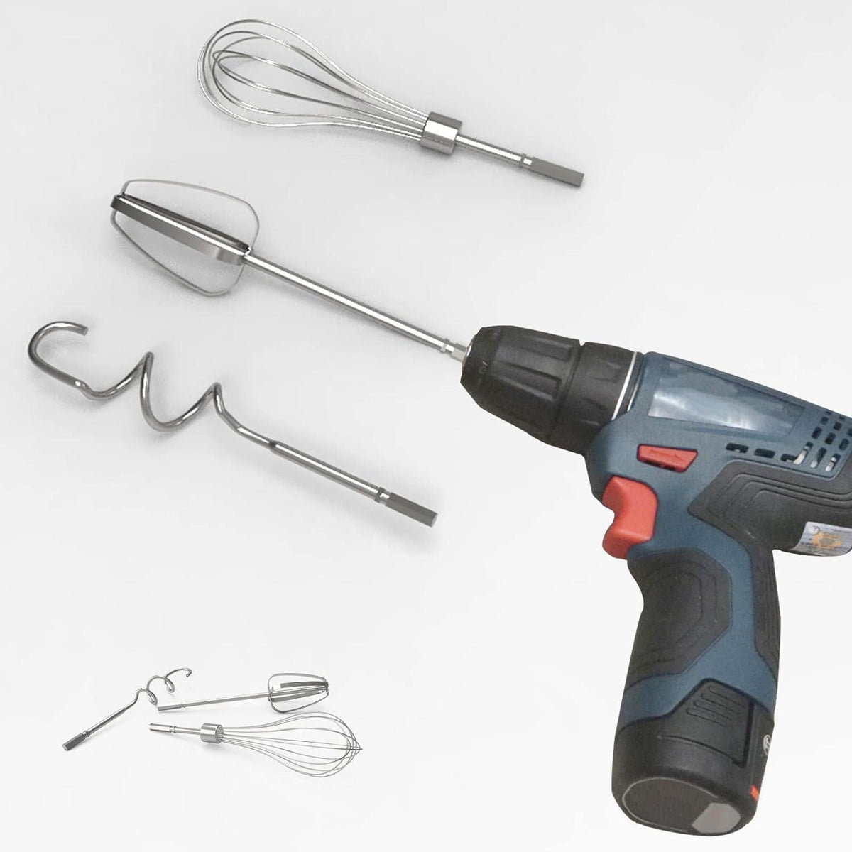 Handmixer Zubehörset Elektrische Bohrmaschine Edelstahl 3-teilig