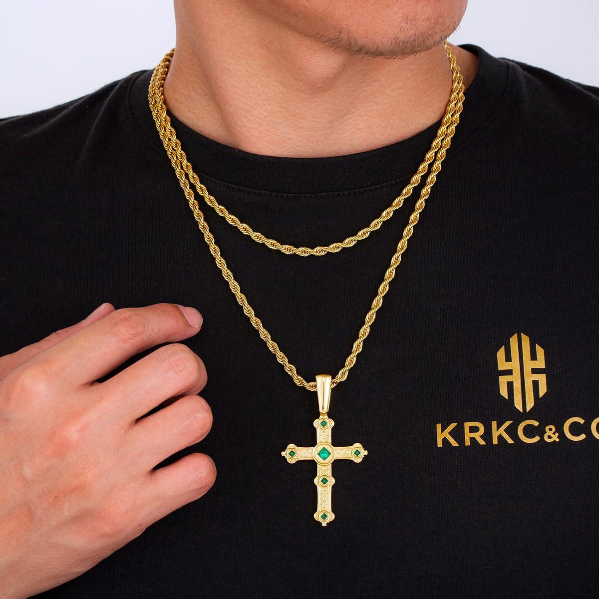 Dünne Goldkette 18K beschichtet 4mm Edelstahl Rope Kette