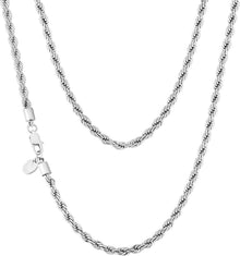 Goldkette Silberkette Edelstahl 4mm Rope Kette Weißgold 55.9cm