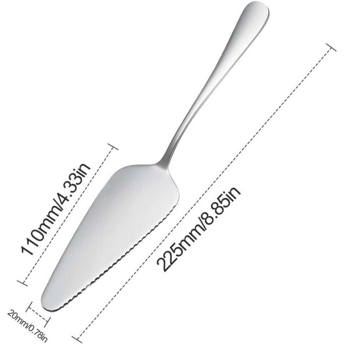 Edelstahl Tortenheber Set mit Wellenschliff, 6 Stück