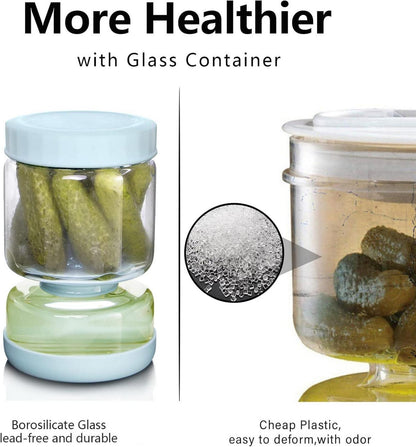 Einmachglas mit Sieb und Deckel 1L Olive Sanduhr Container Hofladen