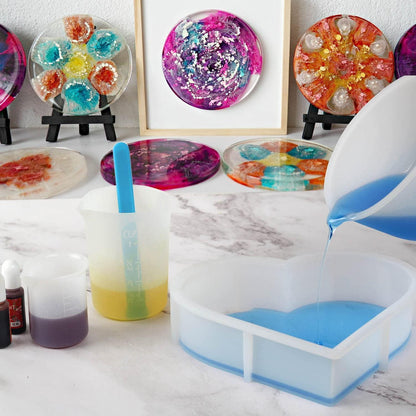 Silikon Messbecher Set für Epoxidharz & Basteln (4er Set)