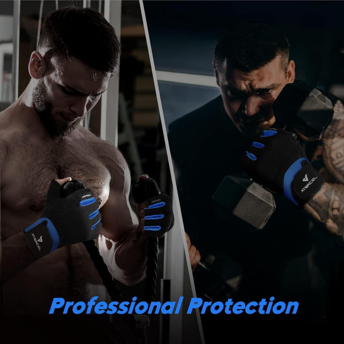 Fitness Handschuhe Trainings Crossfit Bodybuilding Blau XL