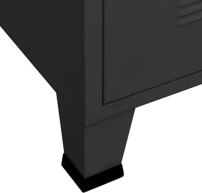 vidaXL Industrial Metall Kleiderschrank Schwarz 90x50x180cm