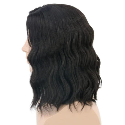70er 80er Herren Perücke Schwarz Braun Lockig Cosplay Halloween
