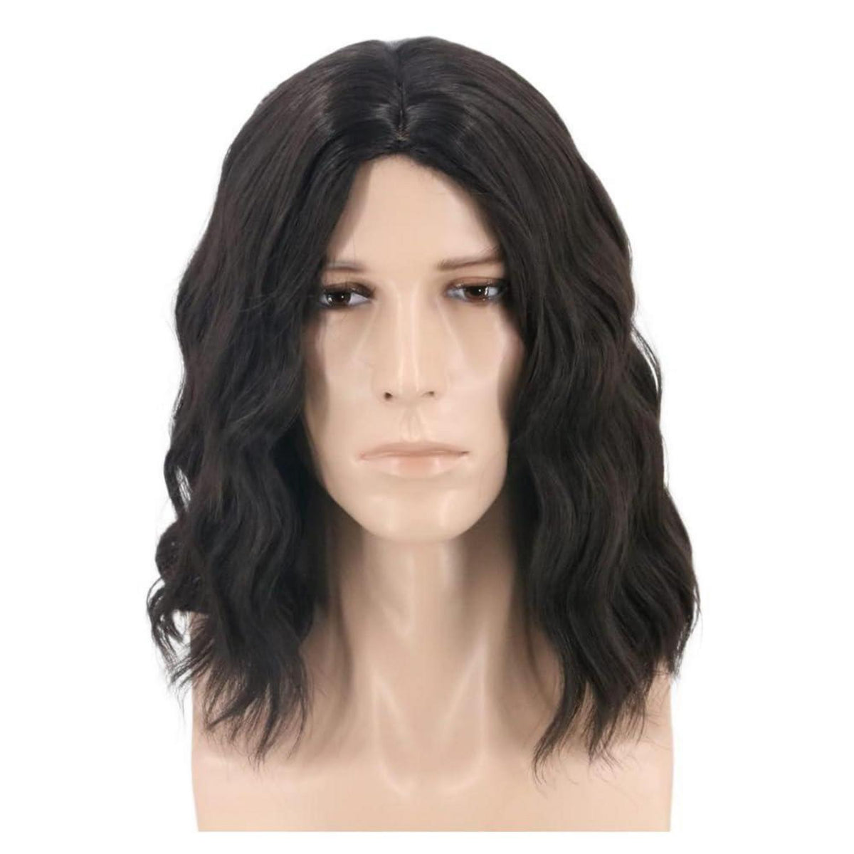 70er 80er Herren Perücke Schwarz Braun Lockig Cosplay Halloween