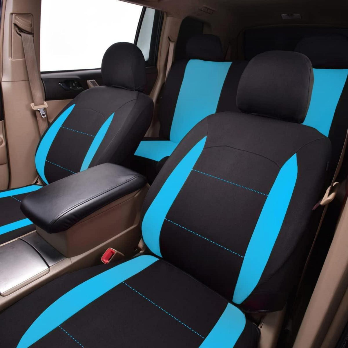 Auto Sitzbezüge Set Mintblau Schwarz Universal