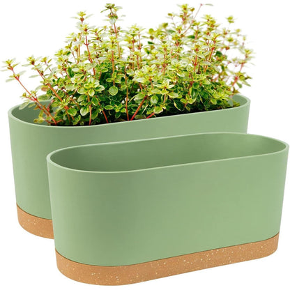 Fensterboxen 2er Set, 40cm, Selbstbewässernd, Grün