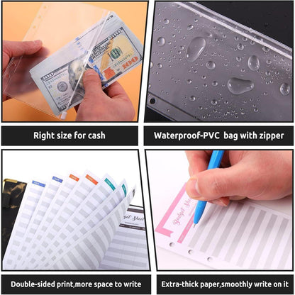 KONVINIT A6 Budget Binder Set mit Geldumschlägen und