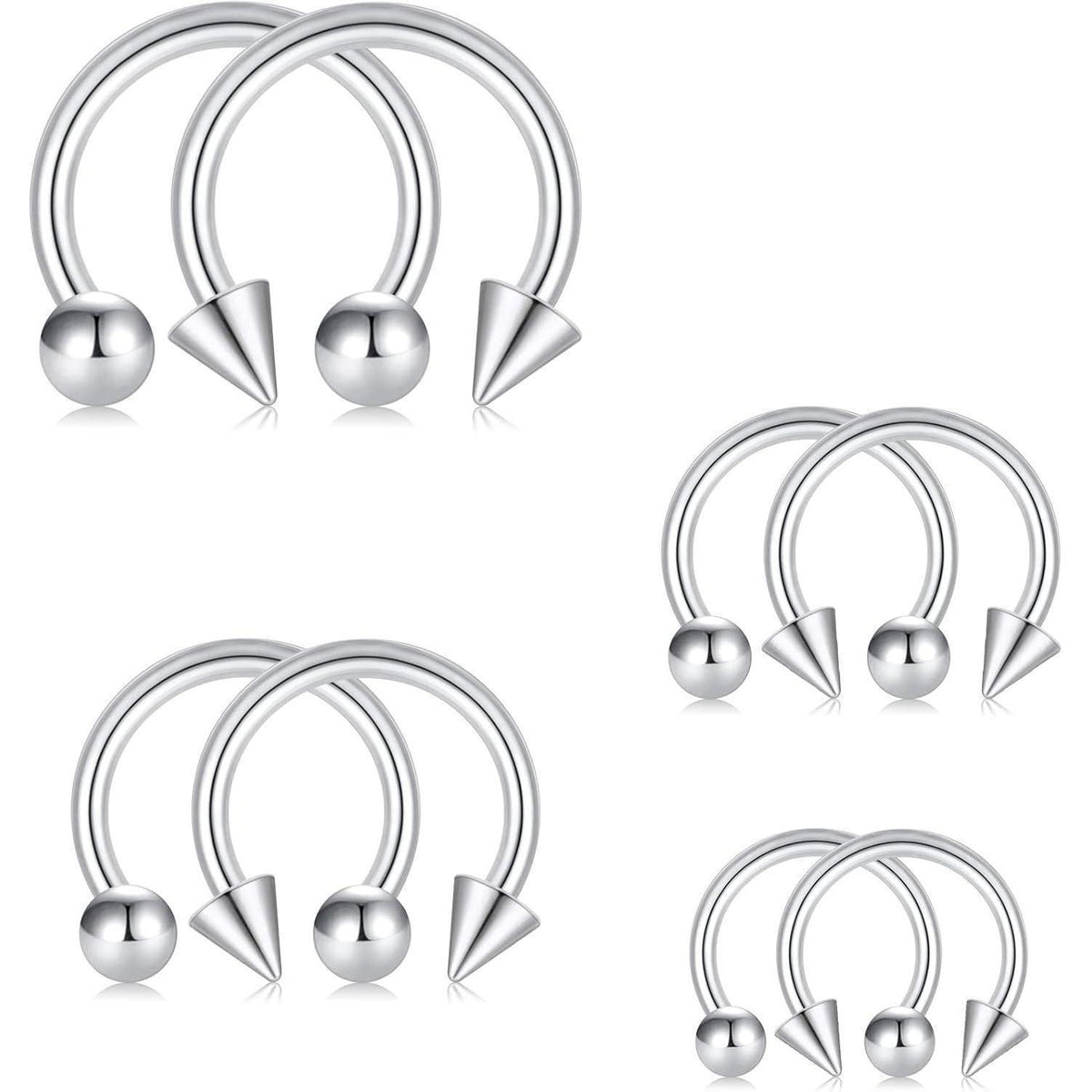 Hufeisen Nasenring Piercing Silber Schwarz Rosegold 16G Edelstahl 6-12mm
