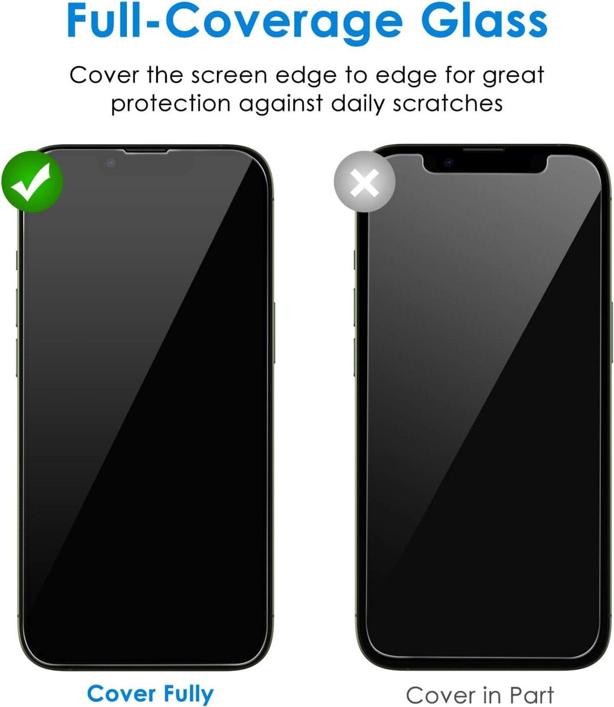 iPhone 13/13 Pro 6,1 Zoll Displayschutzfolie Panzer Glas 2 Stück