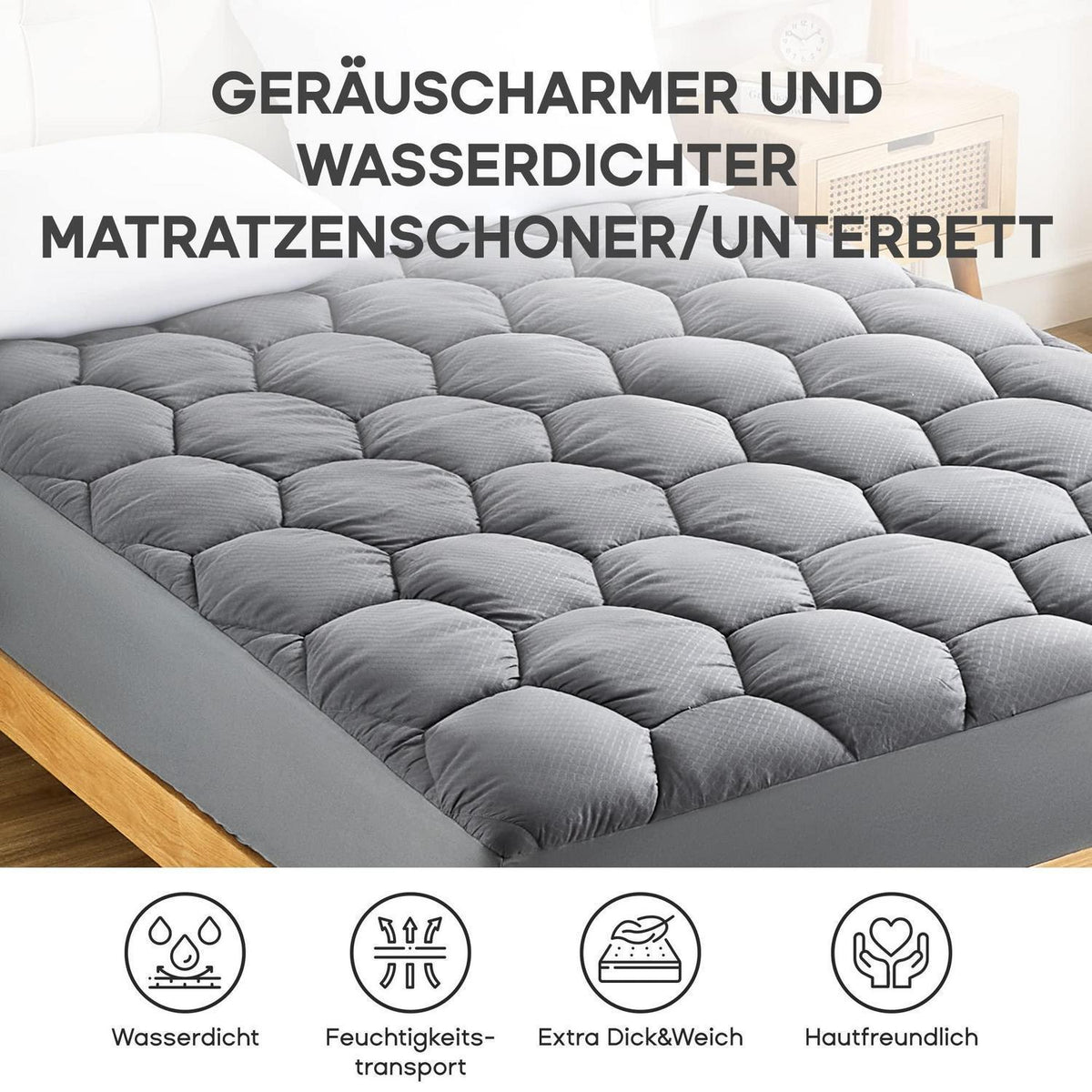 Wasserdichter Matratzenschoner 180x200 cm atmungsaktiv & hygienisch