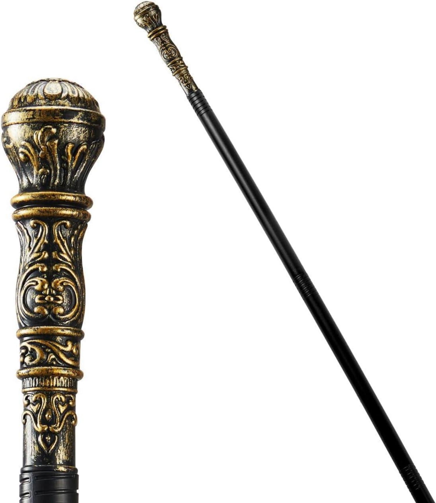 Eleganter Vintage Vampir Stock Requisitenstab Gold 58in