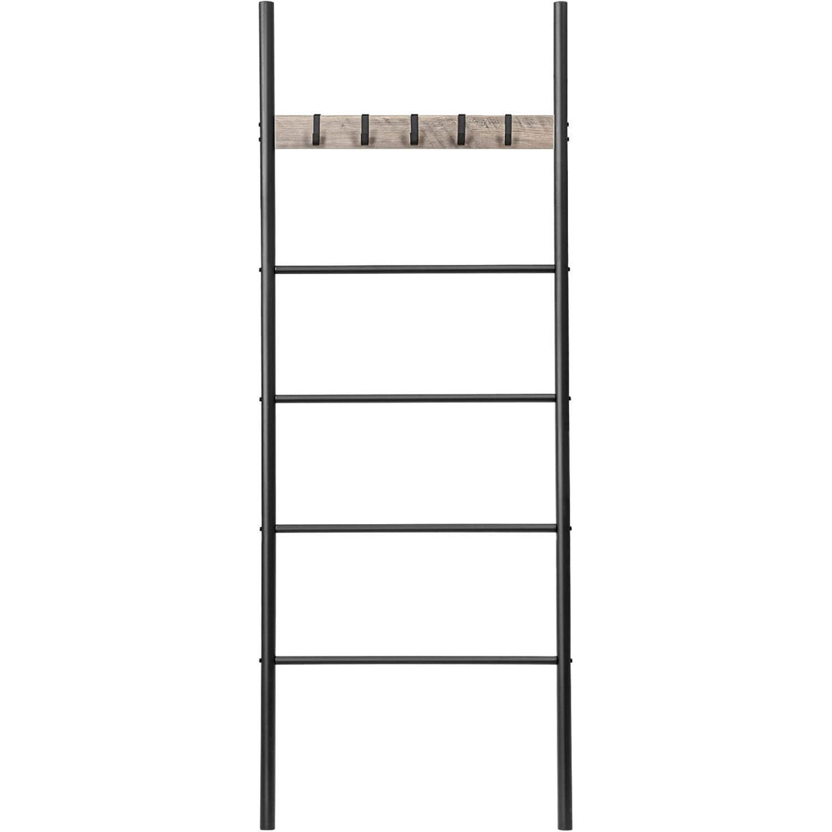 Handtuchleiter mit 5 Haken, Greige + Schwarz