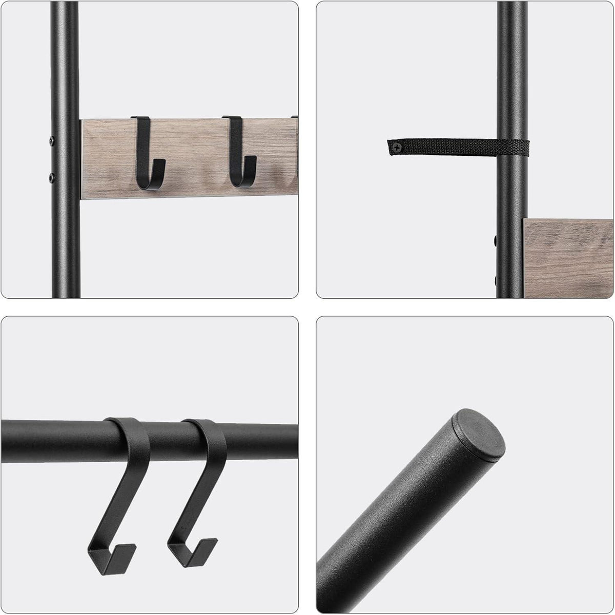 Handtuchleiter mit 5 Haken, Greige + Schwarz