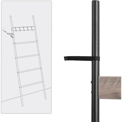 Handtuchleiter mit 5 Haken, Greige + Schwarz