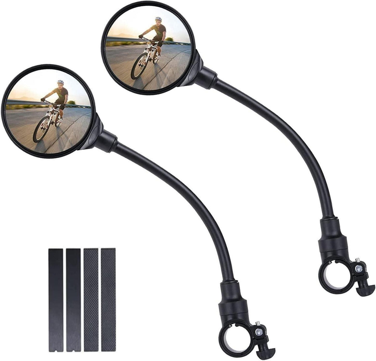 Fahrradspiegel 2 Stück mit Aluminiumrohr und konvexem Spiegel