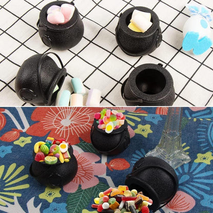 DERAYEE Halloween Hexenkessel Set Süßigkeiten Schale Schwarz 12 Stück
