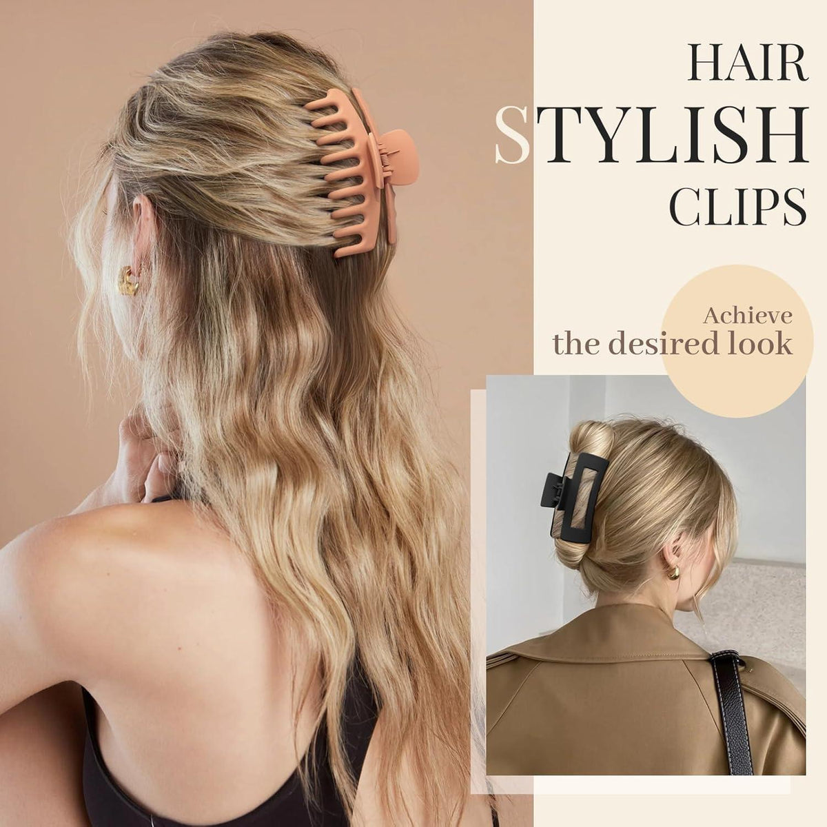 Große Haarklammer Haarspangen Damen Rutschfestes Haarstyling Zubehör